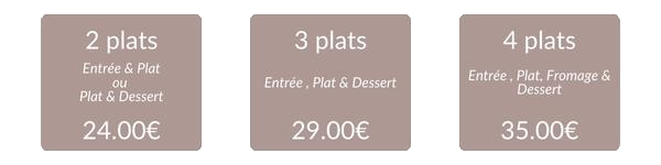 Les prix des formules au restaurant de Nantes Ama